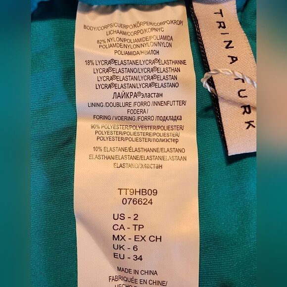 NWT Trina Turk Plunge Wrap Front One Piece Swimsuit Size 2 - Picture 6 of 6